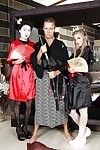 करिश्माई geishas है उत्कट गुदा एकपर दो महिलायें के साथ wellhung samur