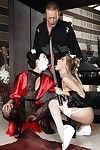 Charismatic geishas have fervent anal MMF with wellhung samur