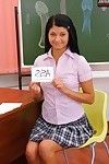 Teen Margarita Salazar passes anal grilling in classroom