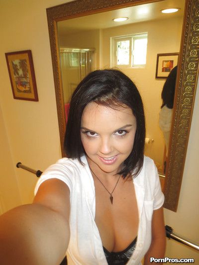Impenetrable girlfriend Dillion Harper is doing self shots to the fullest undressing