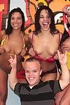 Sexy colege babes strip down to nothing and eat pussy drag inflate cock on video in their dorm