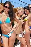 Concupiscent girls posing and fucking alongside be transferred to bikini contest