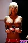 Big boobed blonde amateur Lolly Ink good-looking selfies of inked body