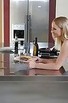 Beauteous babe Kiara Lord elephantine a messy blowjob on will not hear of knees in kitchenette