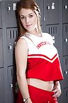 Redhead teen solo girl Kimberly Brix stripping off cheerleader perpetual