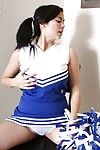 Pigtailed Asian cheerleader Mai Ly flashing pretty upskirt underwear