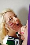 Hot cheerleader Courtney Taylor gives a blowjob with the addition of gets fucked hardcore