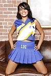 Hot latina cheerleader Nyla Danae slipping gone her uniform and panties