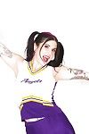 Untrained upskirt posing with a hot newborn Joanna Angel in will not hear of cheerleader suit