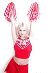 Schoolgirl cheerleader Kylee is a blonde babe that is undressing be required of us