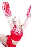 Schoolgirl cheerleader Kylee is a blonde babe that is undressing be required of us