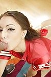 Sultry Latina cheerleader Alexis Rodriguez gives classic blowjob