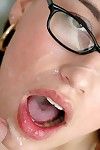 Luscious coed in glasses Megan Jones got her curtailed cunt fucked hard