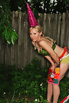 Rachel sexton is gnome alone erotic dancing in the yard